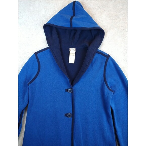 Chico's Zenergy Longline Hooded Jacket Reversible Blue Women’s Small Cardigan - Picture 2 of 11